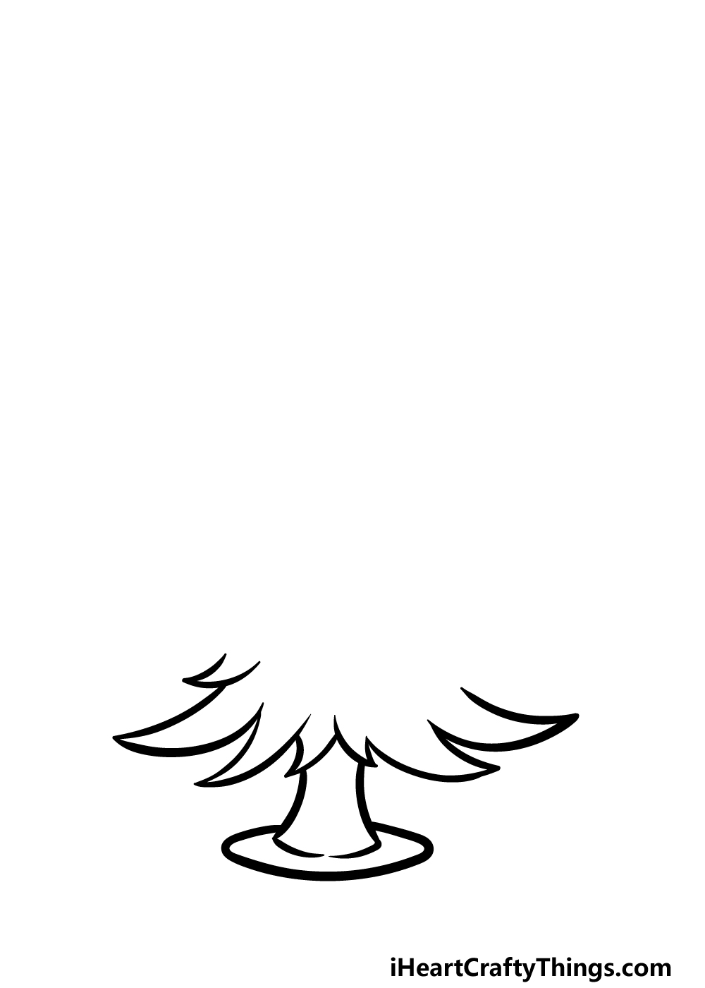 how to draw a cartoon Christmas Tree step 1