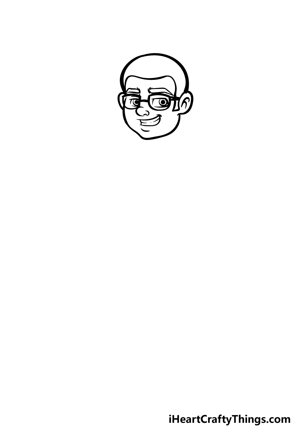 how to draw a cartoon man step 1