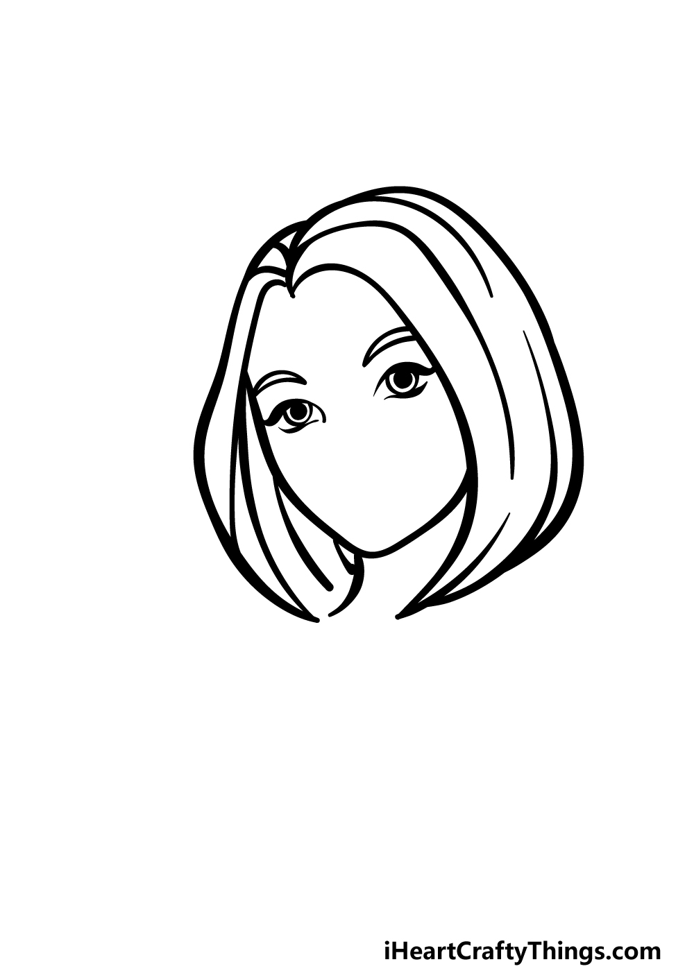 how to draw a cartoon woman step 1