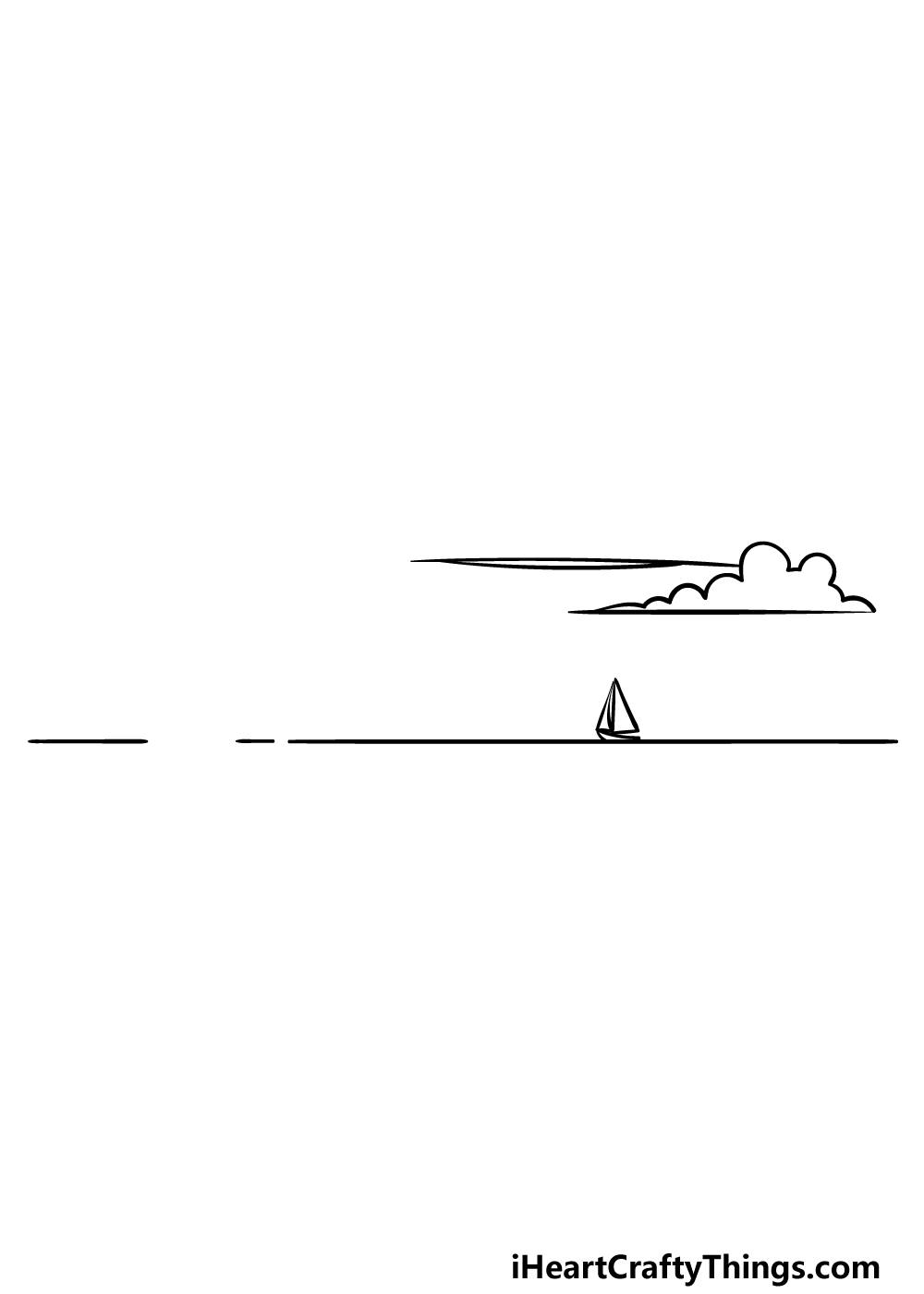how to draw a cartoon beach step 1