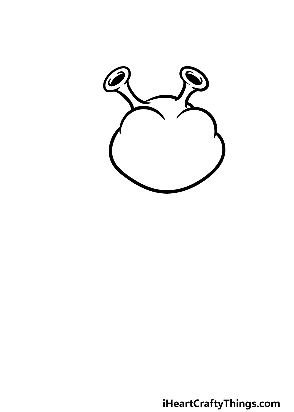 how to draw a Cartoon Alien step 1