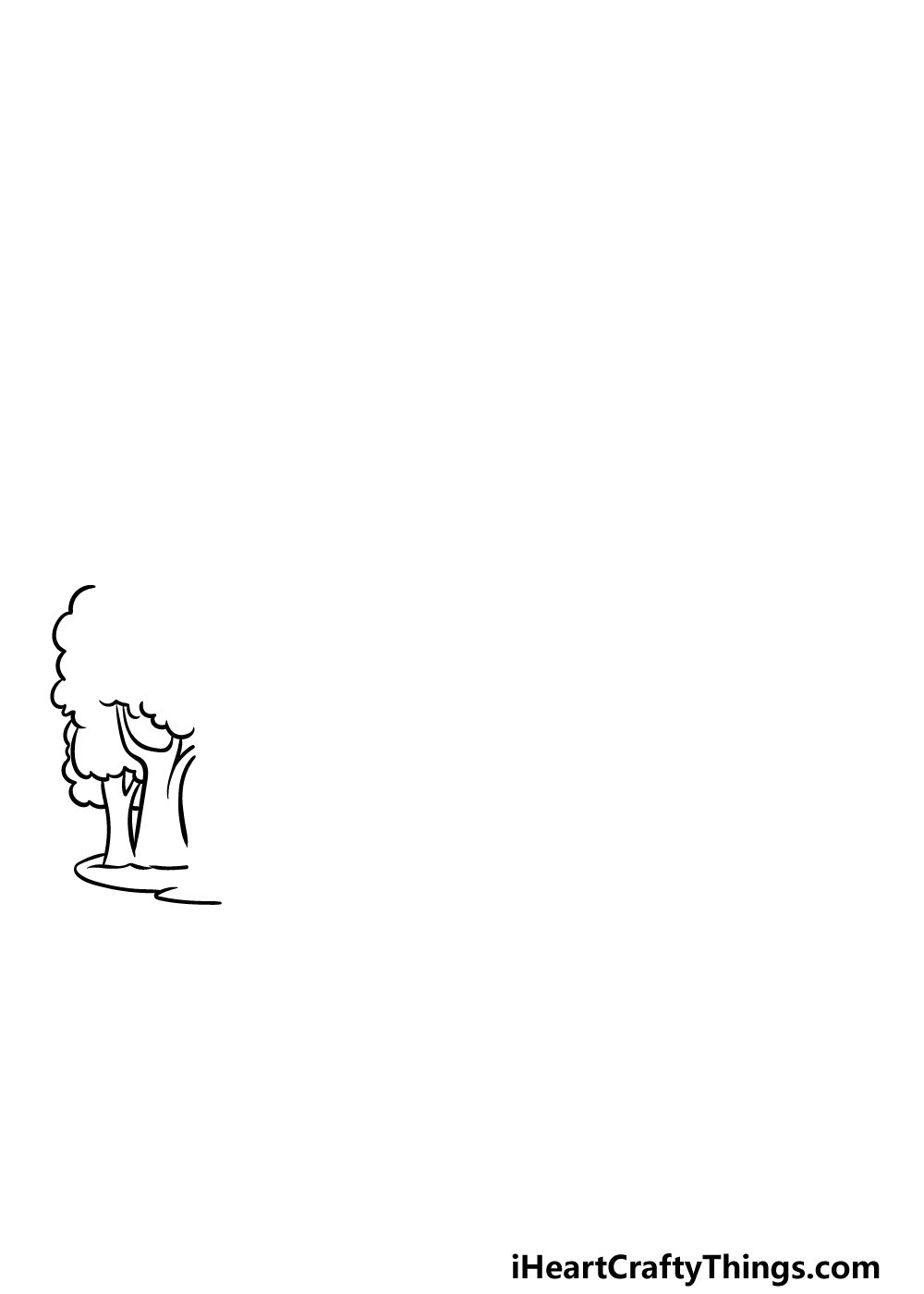 how to draw a cartoon forest step 1