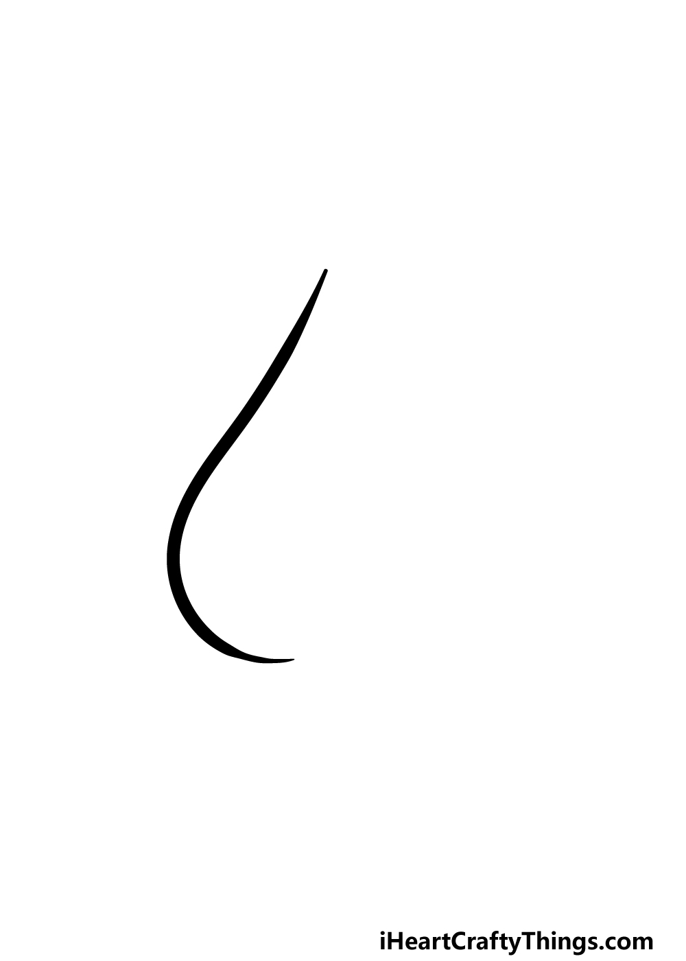 how to draw a cartoon nose step 1