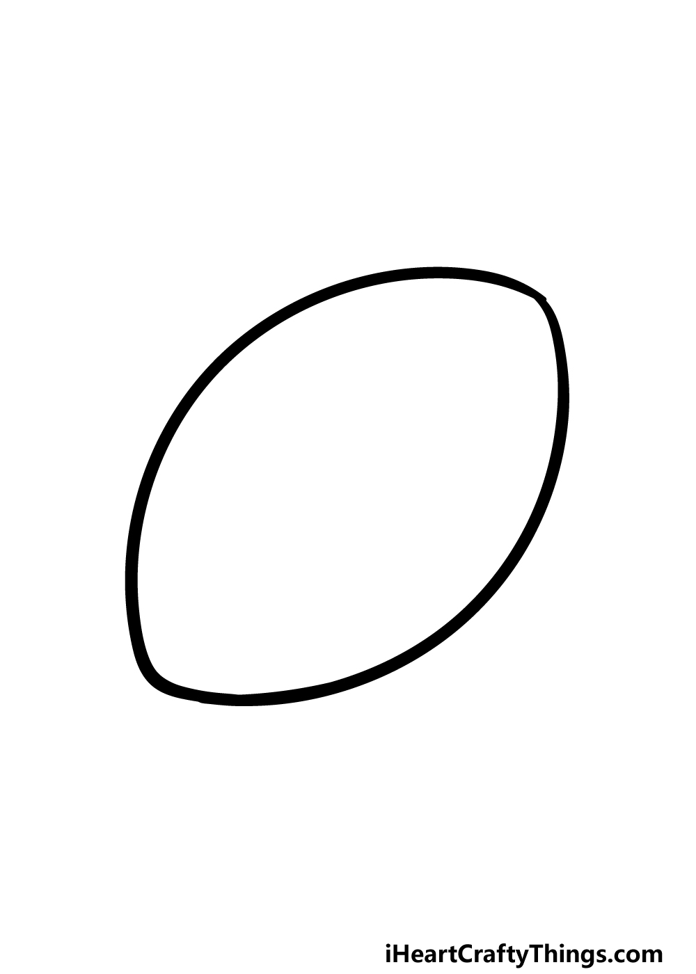 how to draw a cartoon football step 1