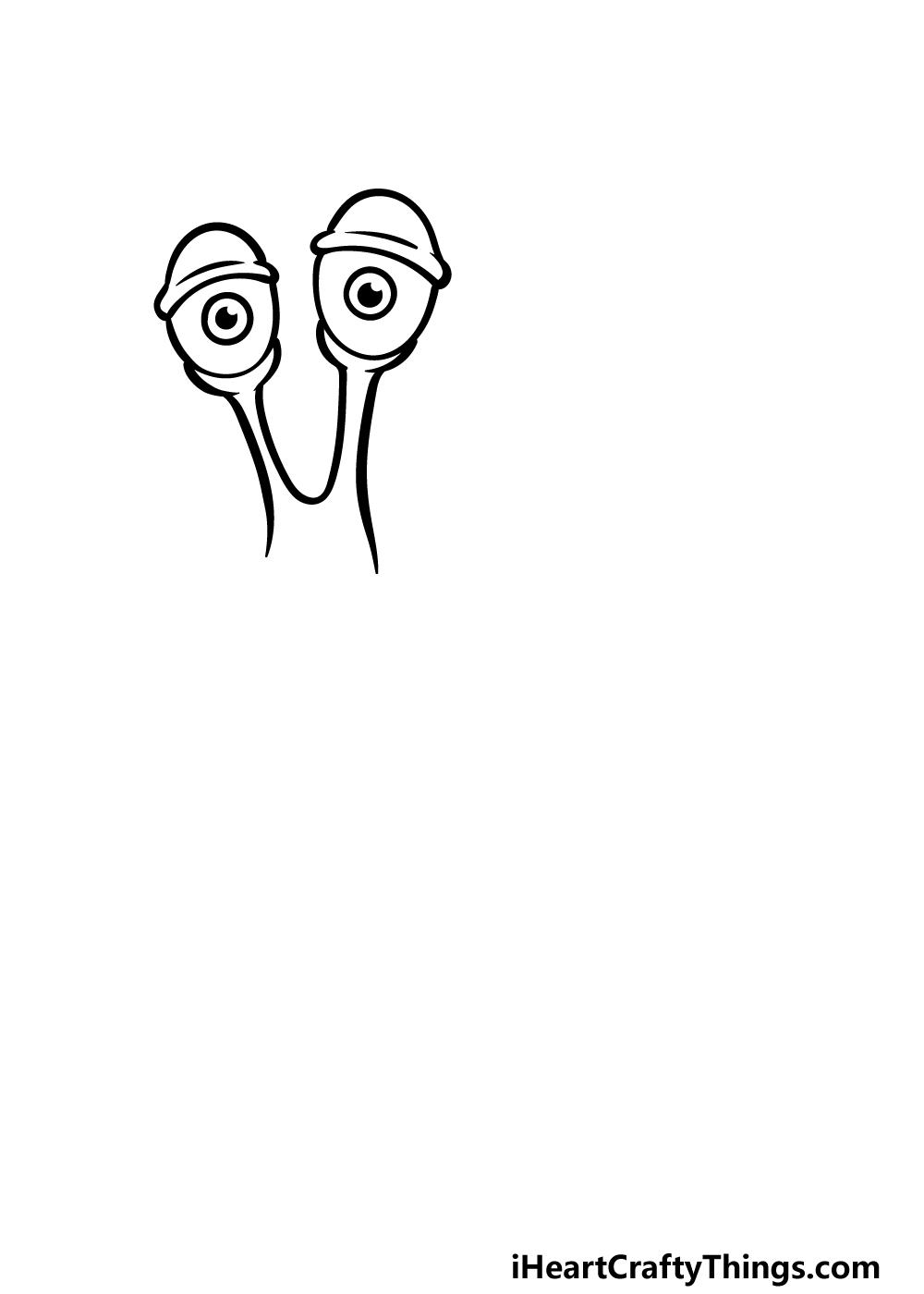 how to draw a cartoon snail step 1