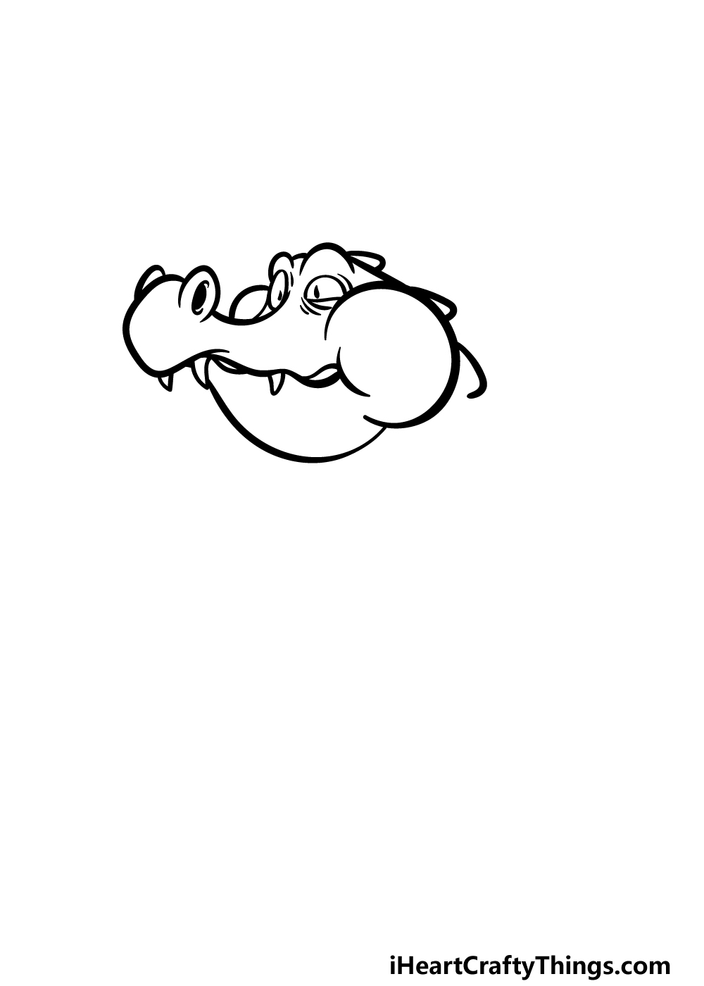 how to draw a cartoon crocodile step 1