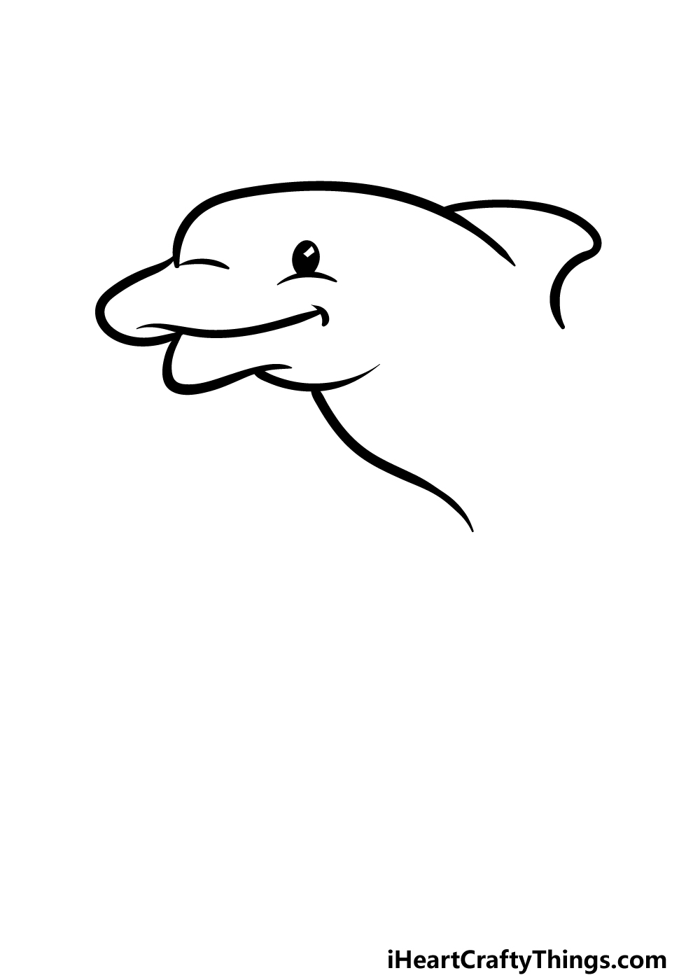 how to draw a cartoon dolphin step 2