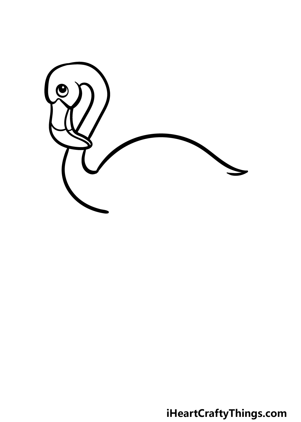how to draw a cartoon flamingo step 2