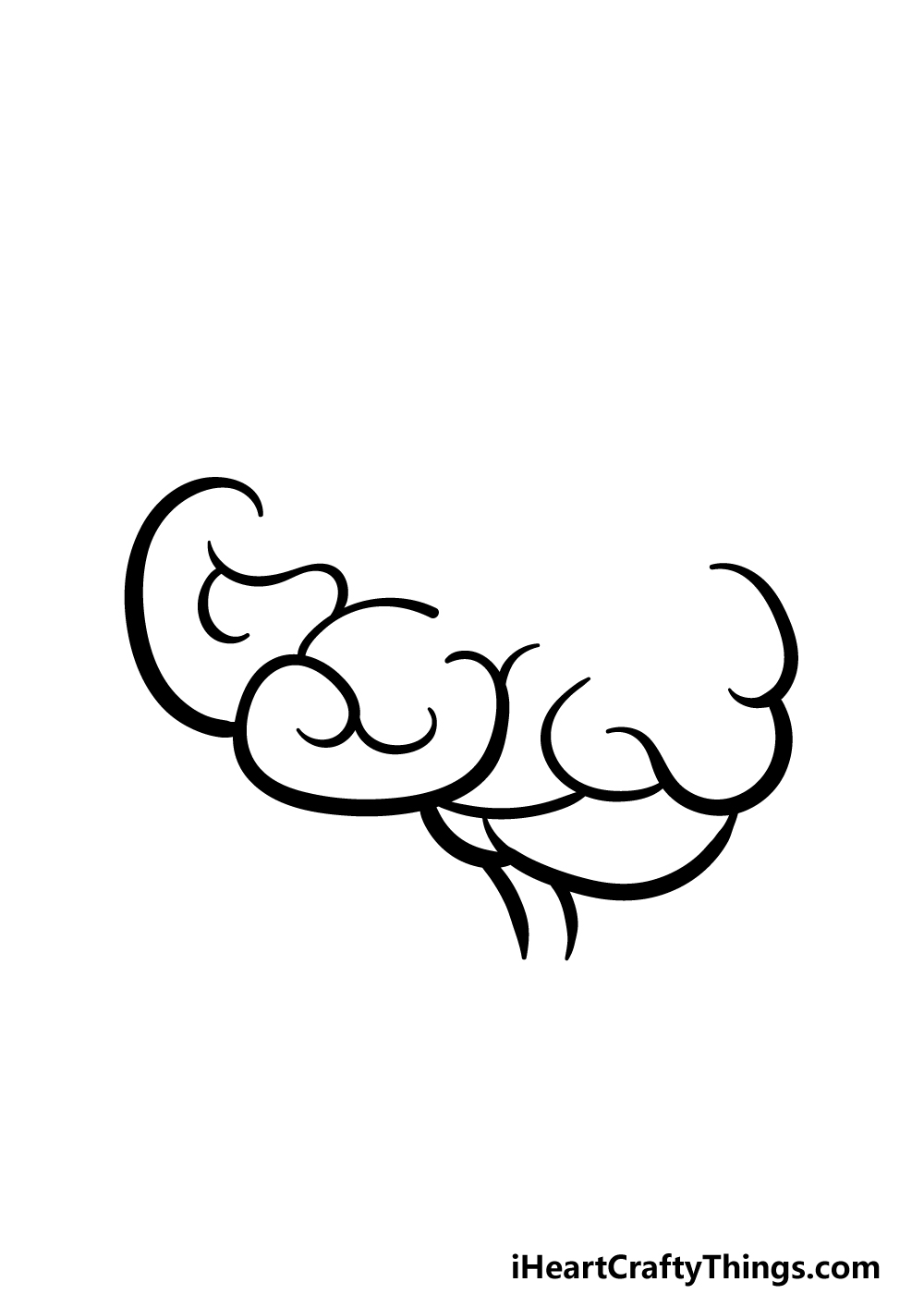 how to draw a cartoon brain step 2