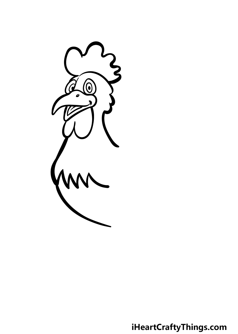 how to draw a cartoon chicken step 2