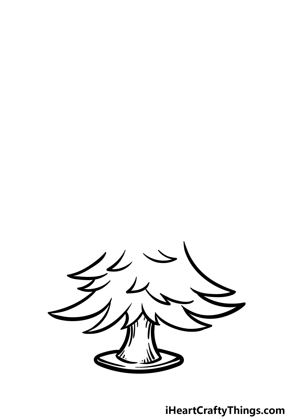 how to draw a cartoon Christmas Tree step 2