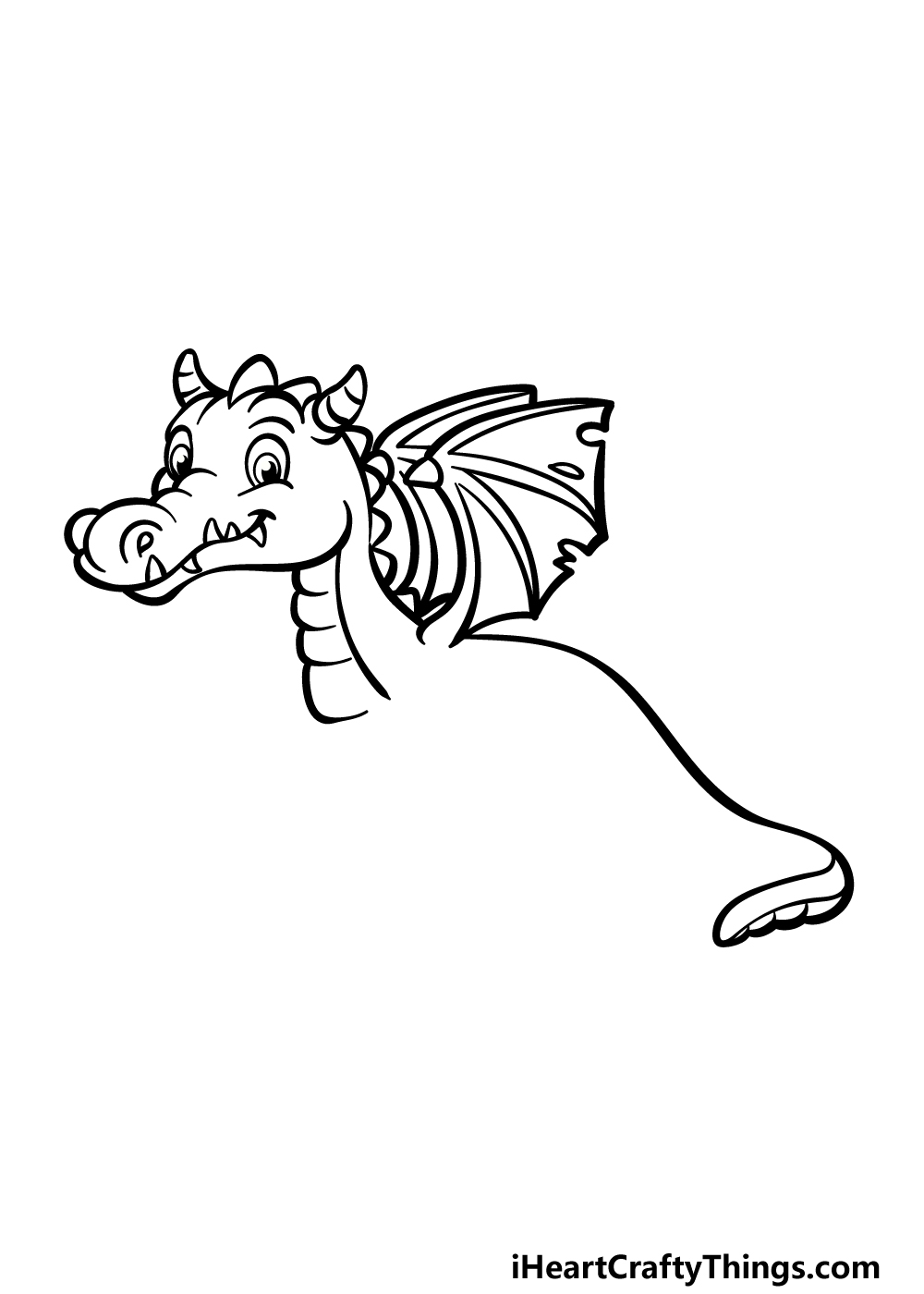how to draw a cartoon dragon step 2