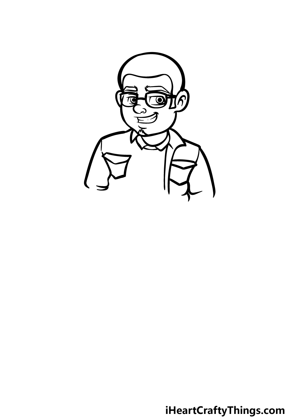 how to draw a cartoon man step 2