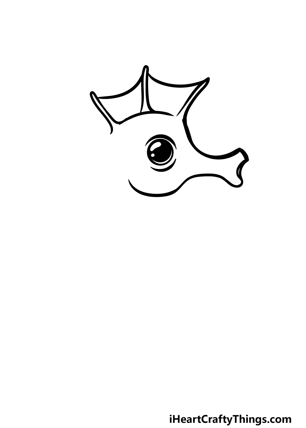 how to draw a cartoon seahorse step 2