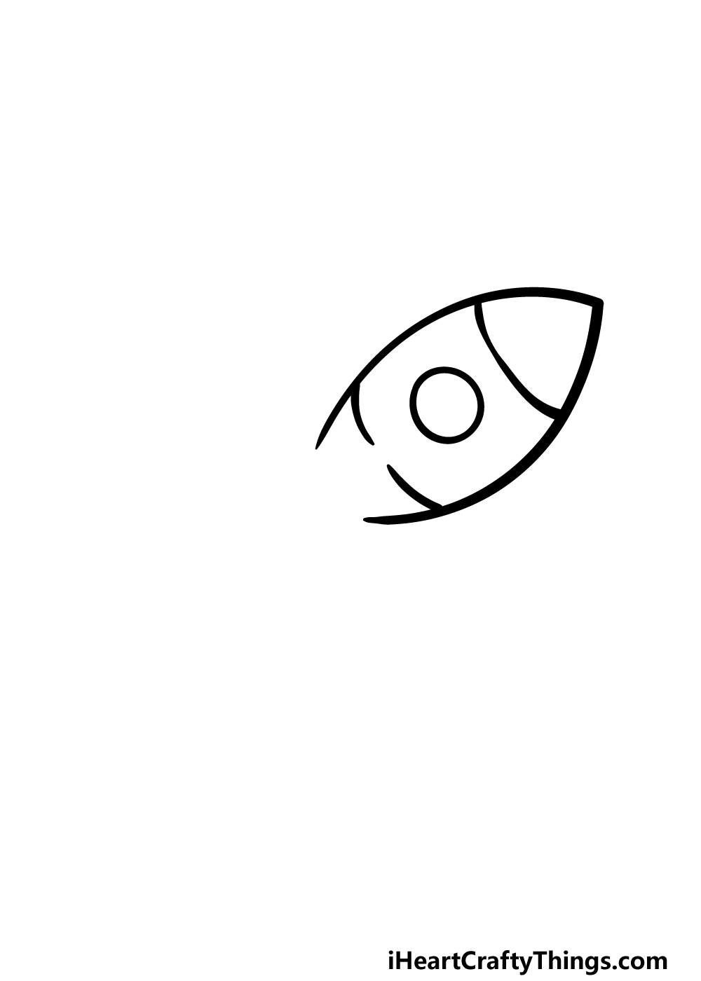 how to draw a cartoon spaceship step 2