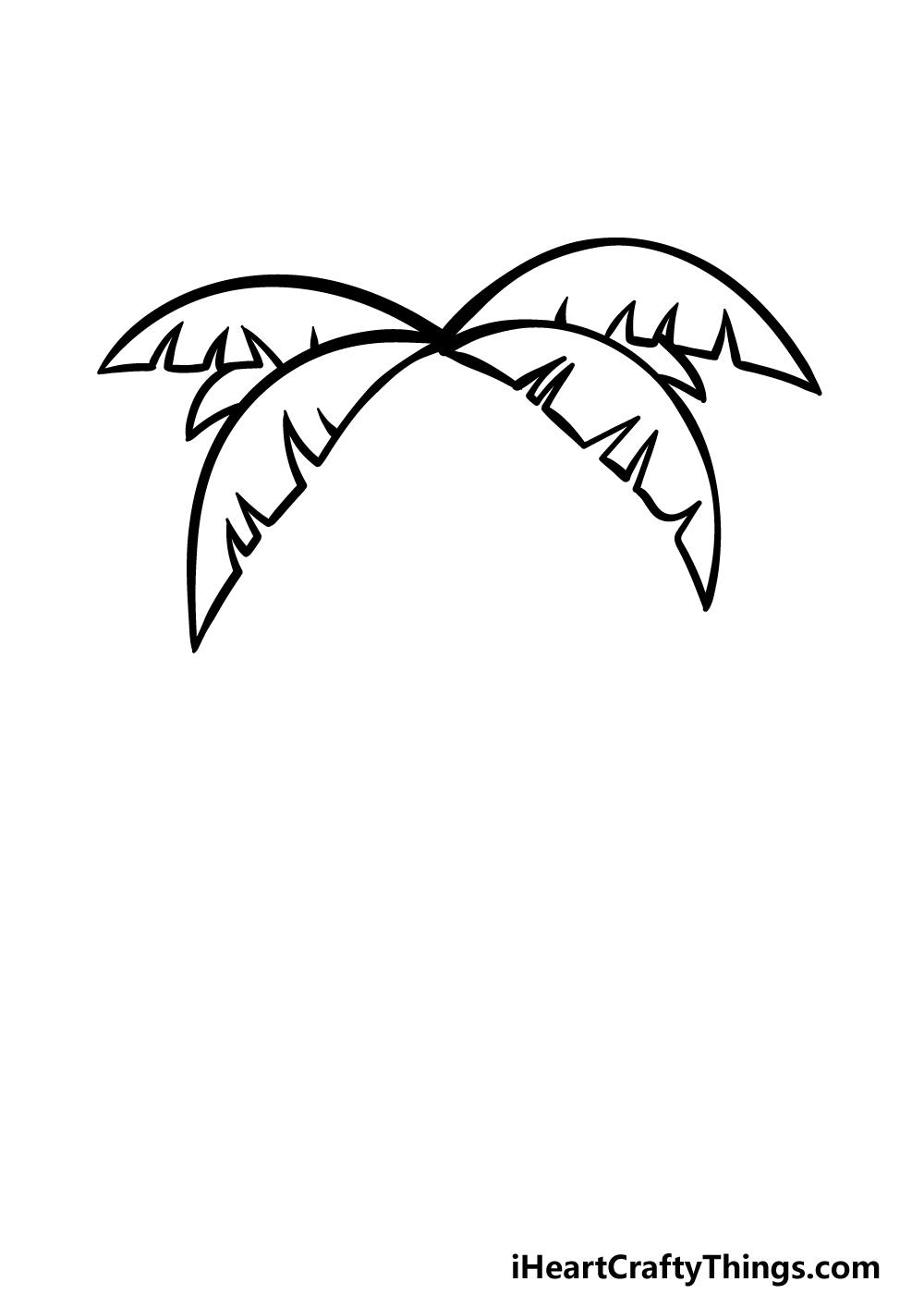 how to draw a cartoon palm tree step 2