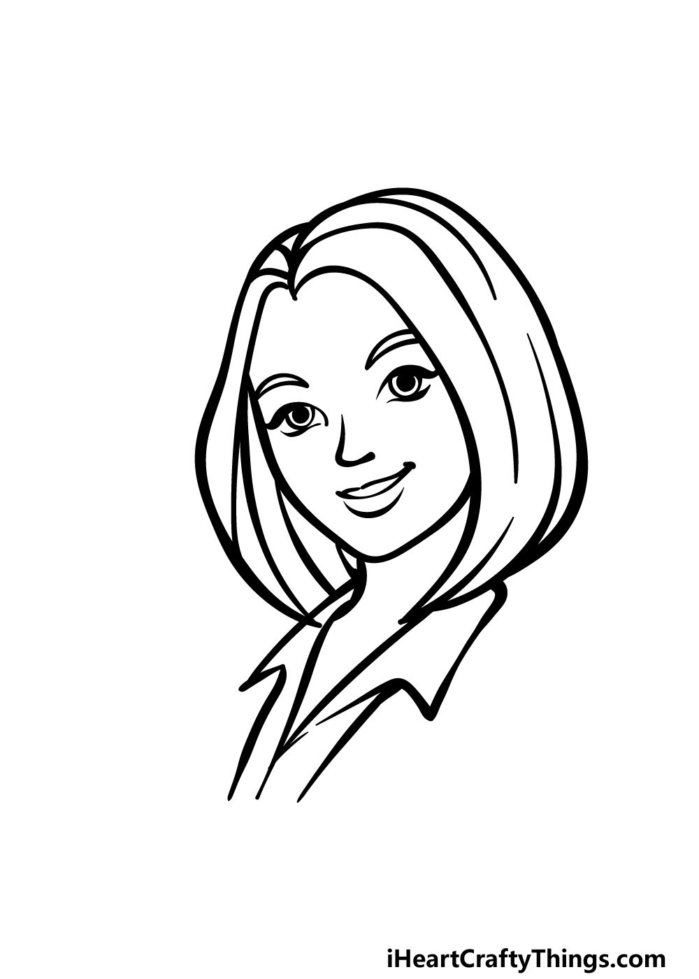 how to draw a cartoon woman step 2