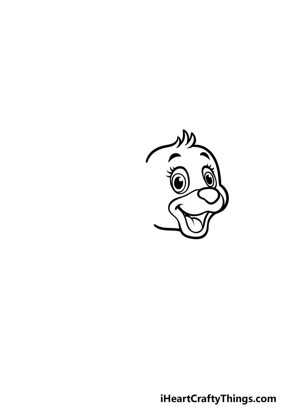 how to draw a cartoon puppy step 2