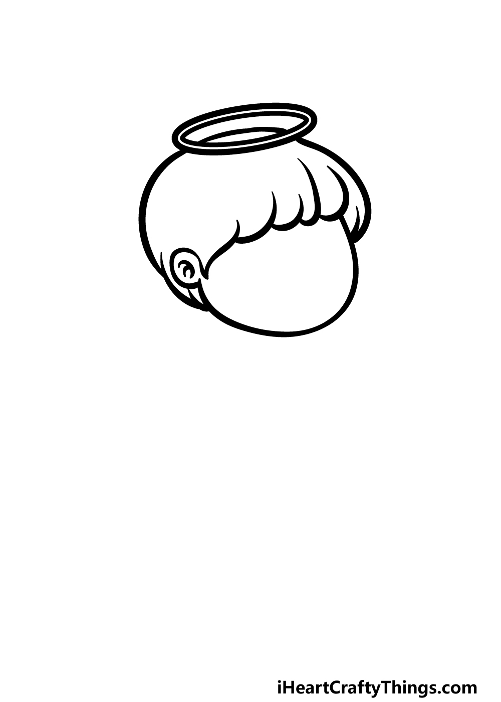 how to draw a cartoon angel step 2
