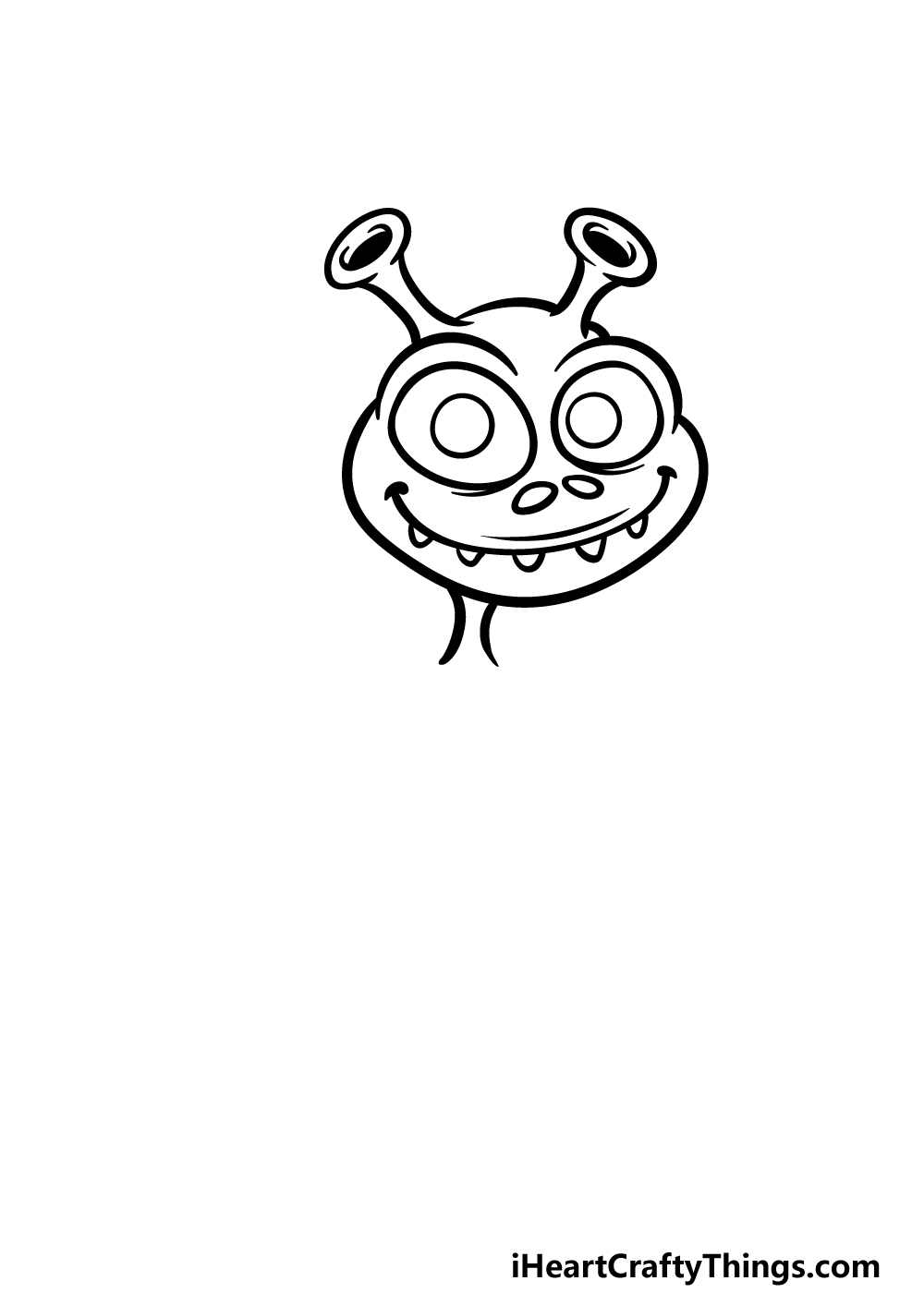 how to draw a Cartoon Alien step 2
