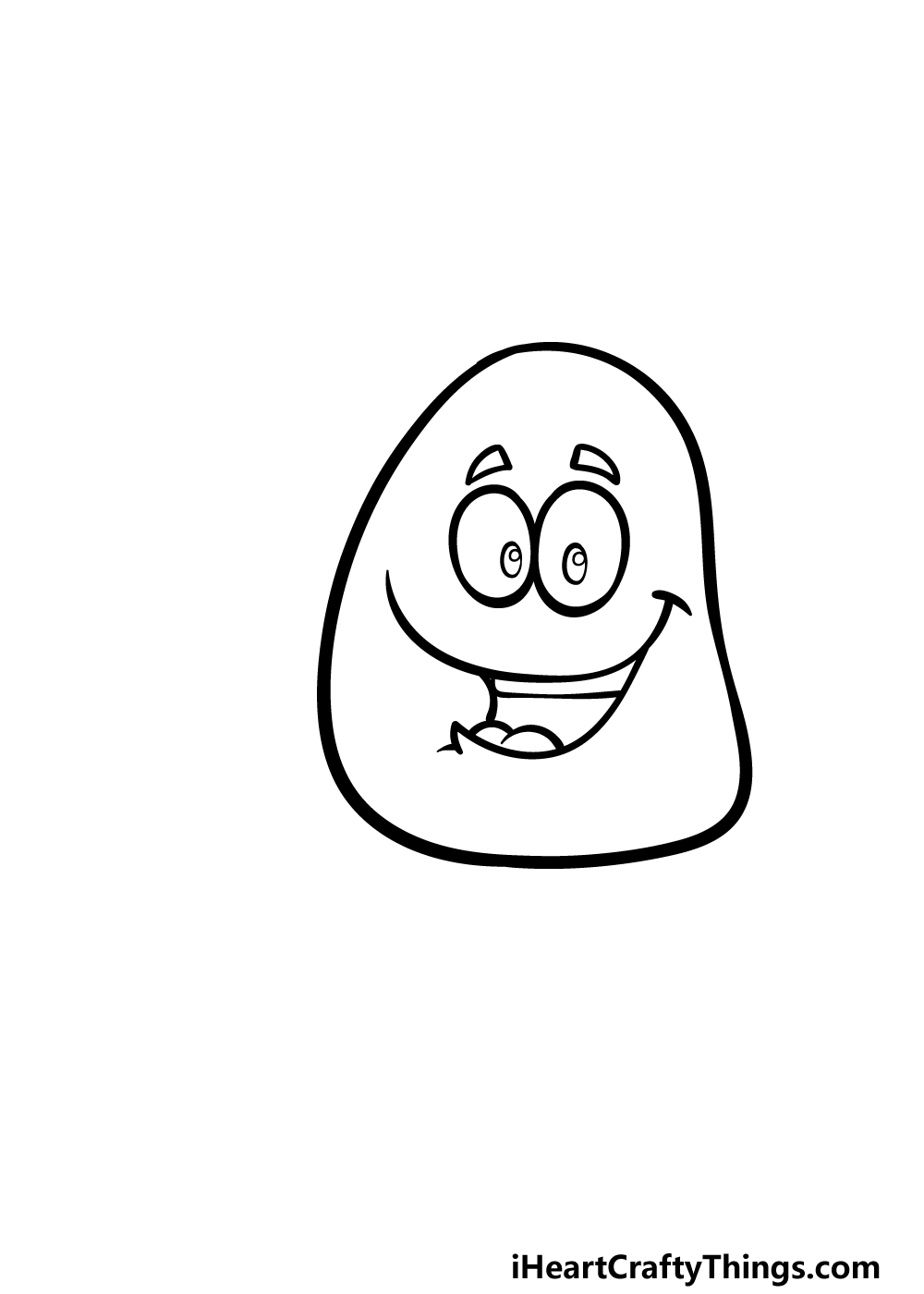 how to draw a cartoon steak step 2
