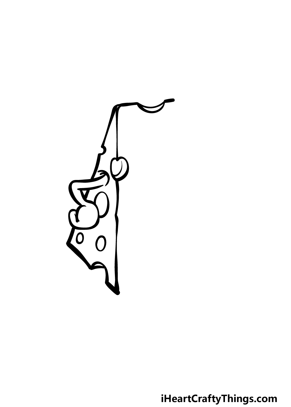 how to draw a cartoon cheese step 2