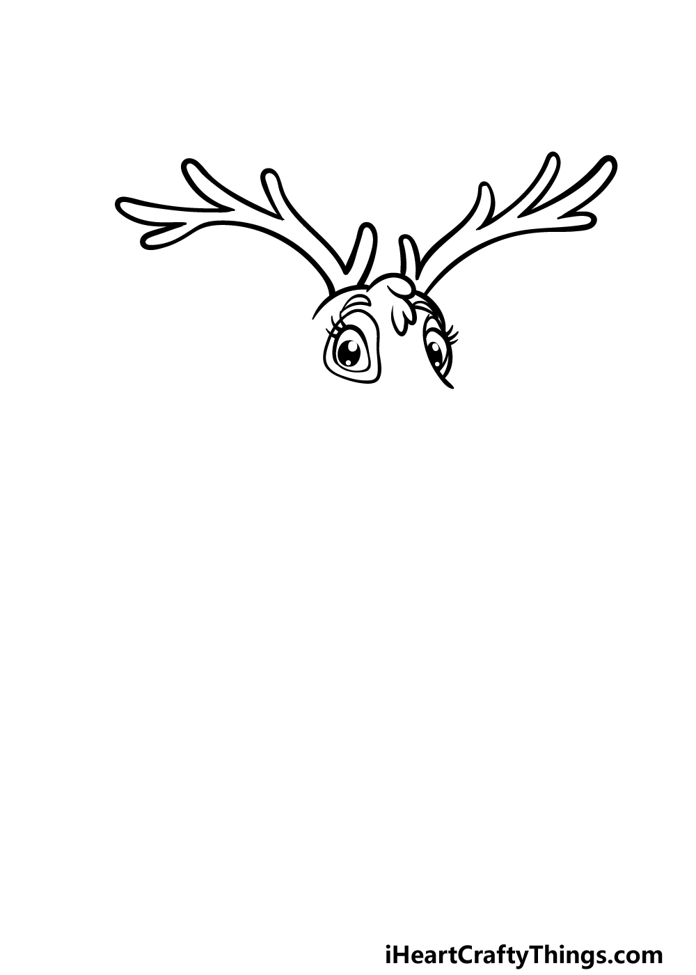 how to draw a cartoon deer step 2