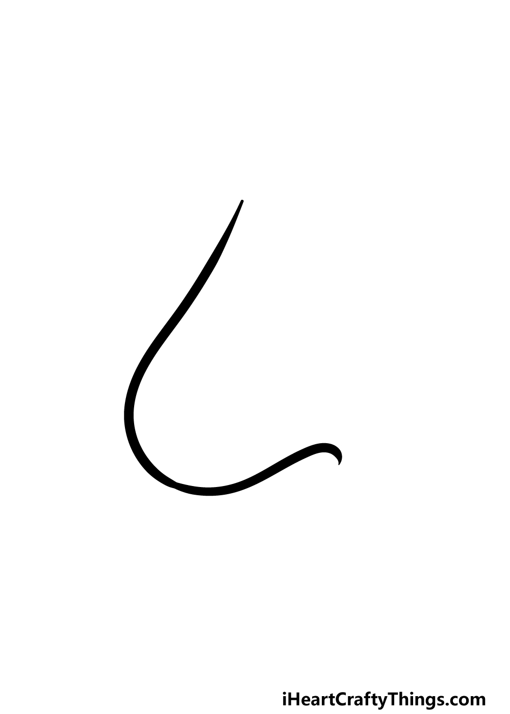 how to draw a cartoon nose step 2