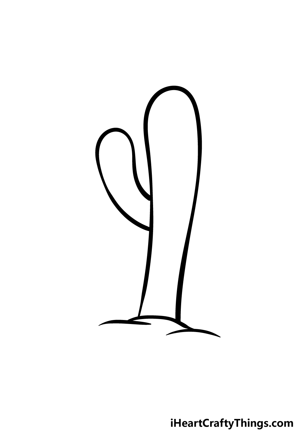 how to draw a cartoon cactus step 2