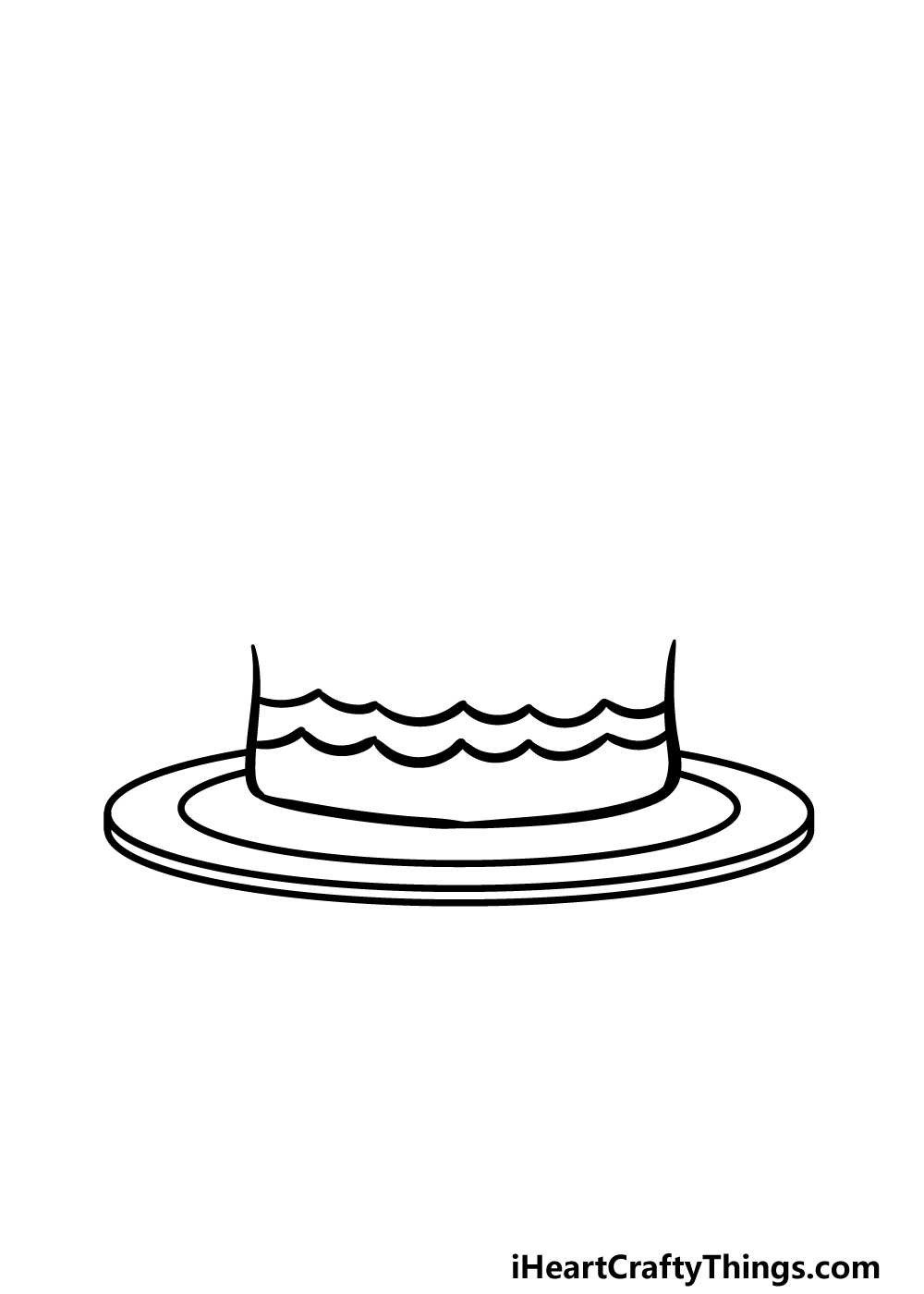 how to draw a cartoon cake step 2