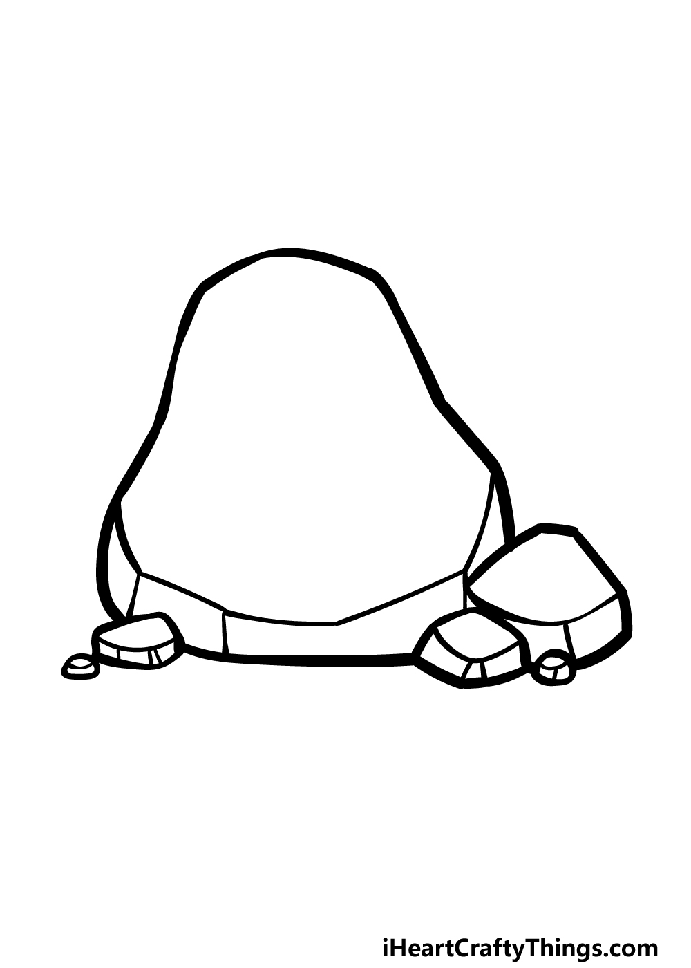 how to draw a cartoon rock step 3