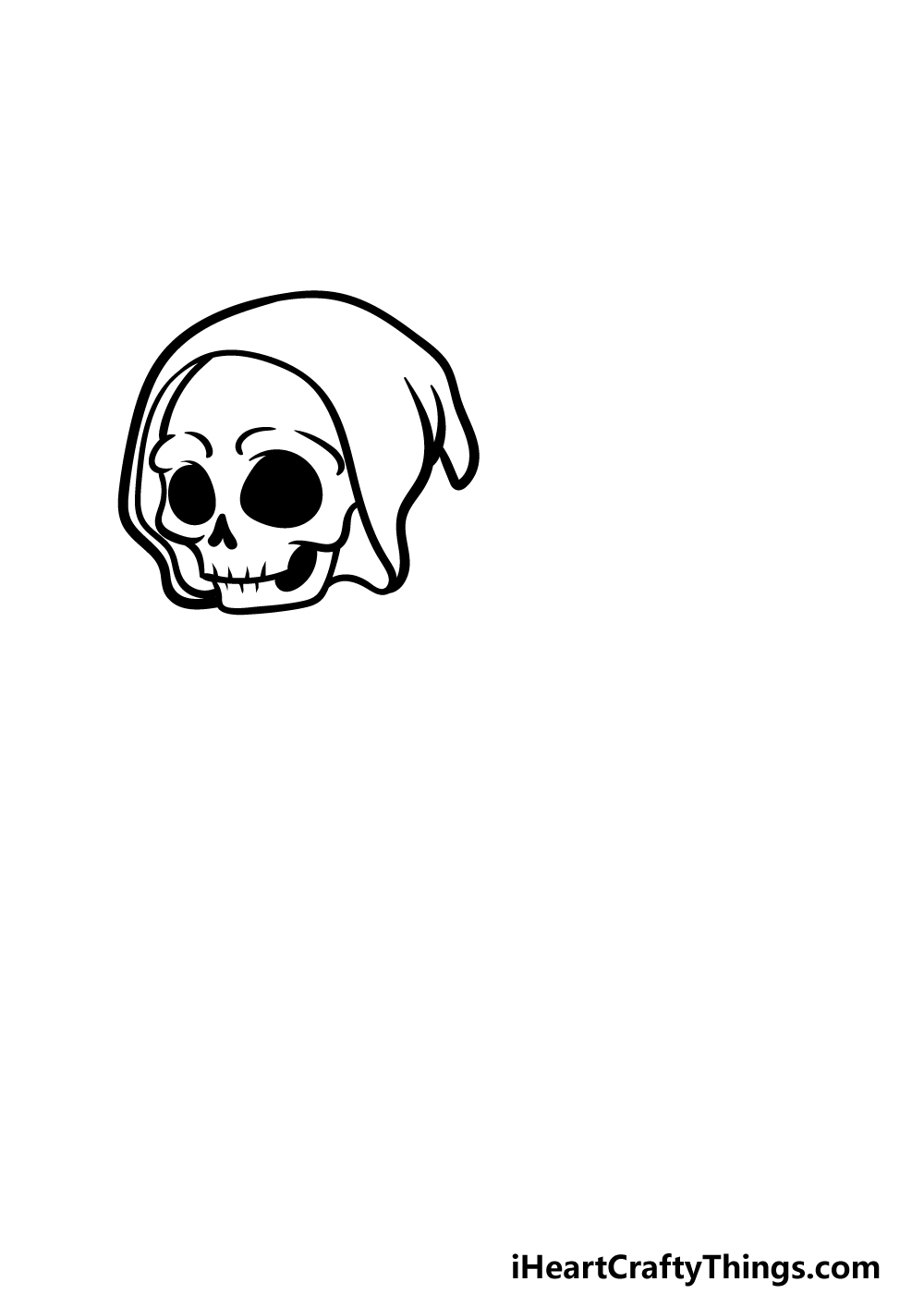 how to draw a cartoon Grim Reaper step 3