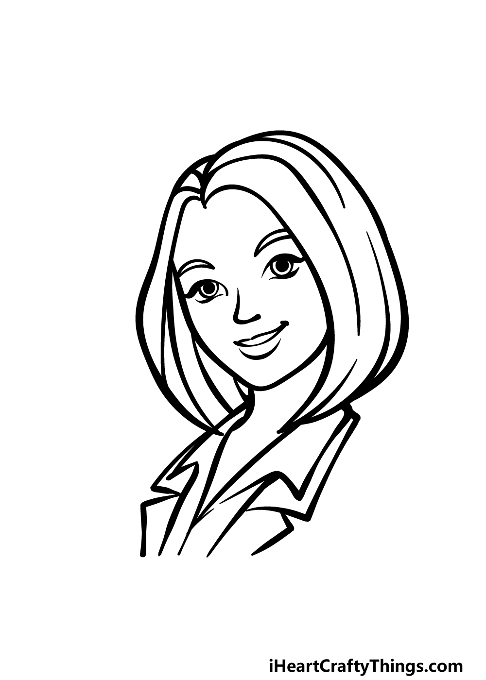 how to draw a cartoon woman step 3