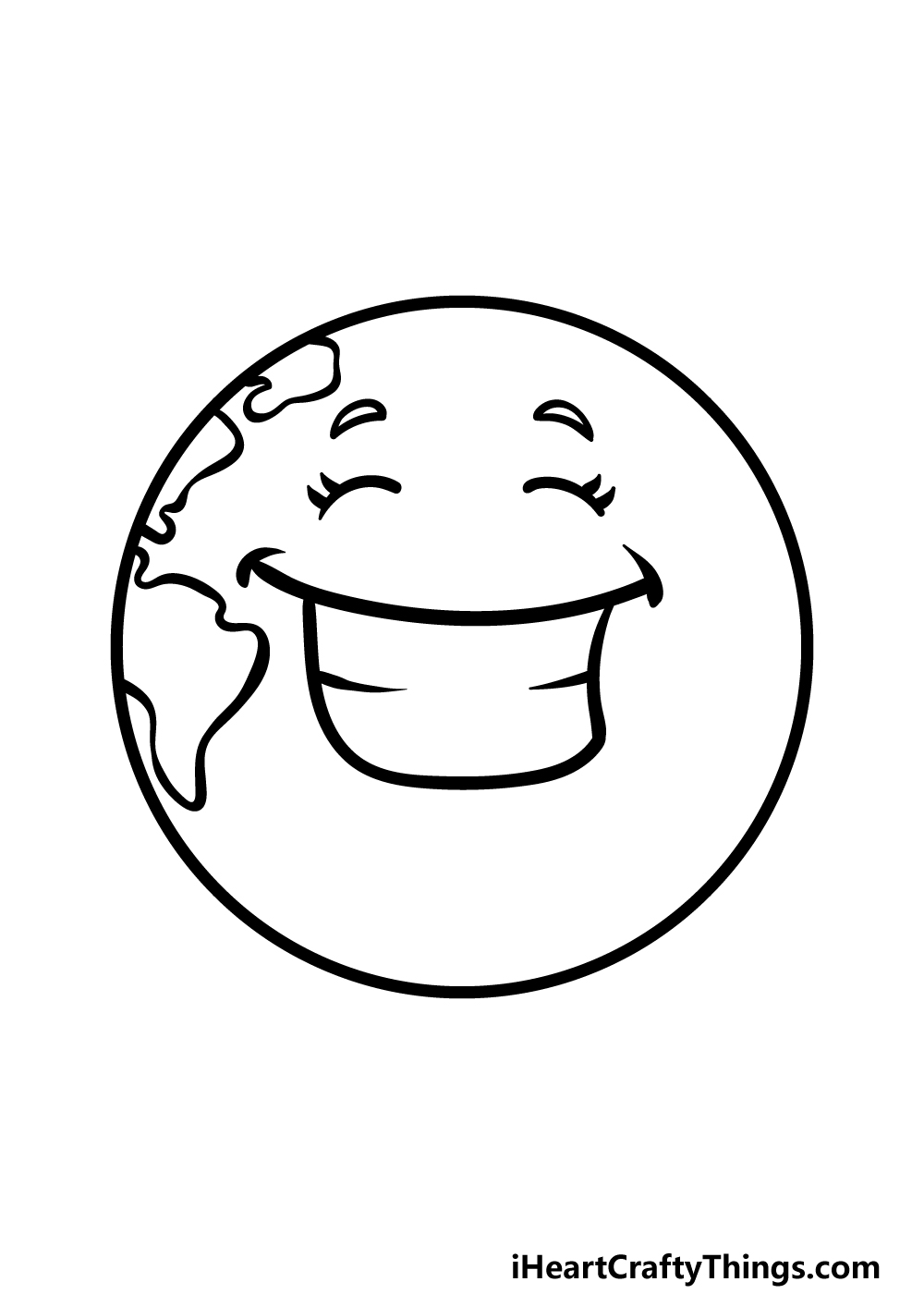 how to draw a cartoon world step 3