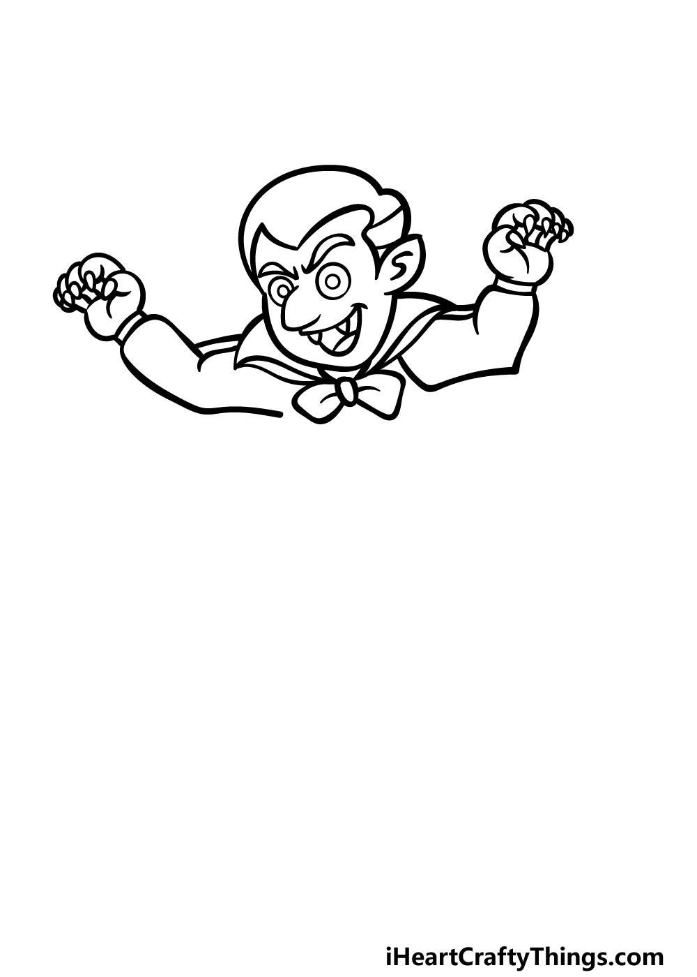 how to draw a cartoon vampire step 3