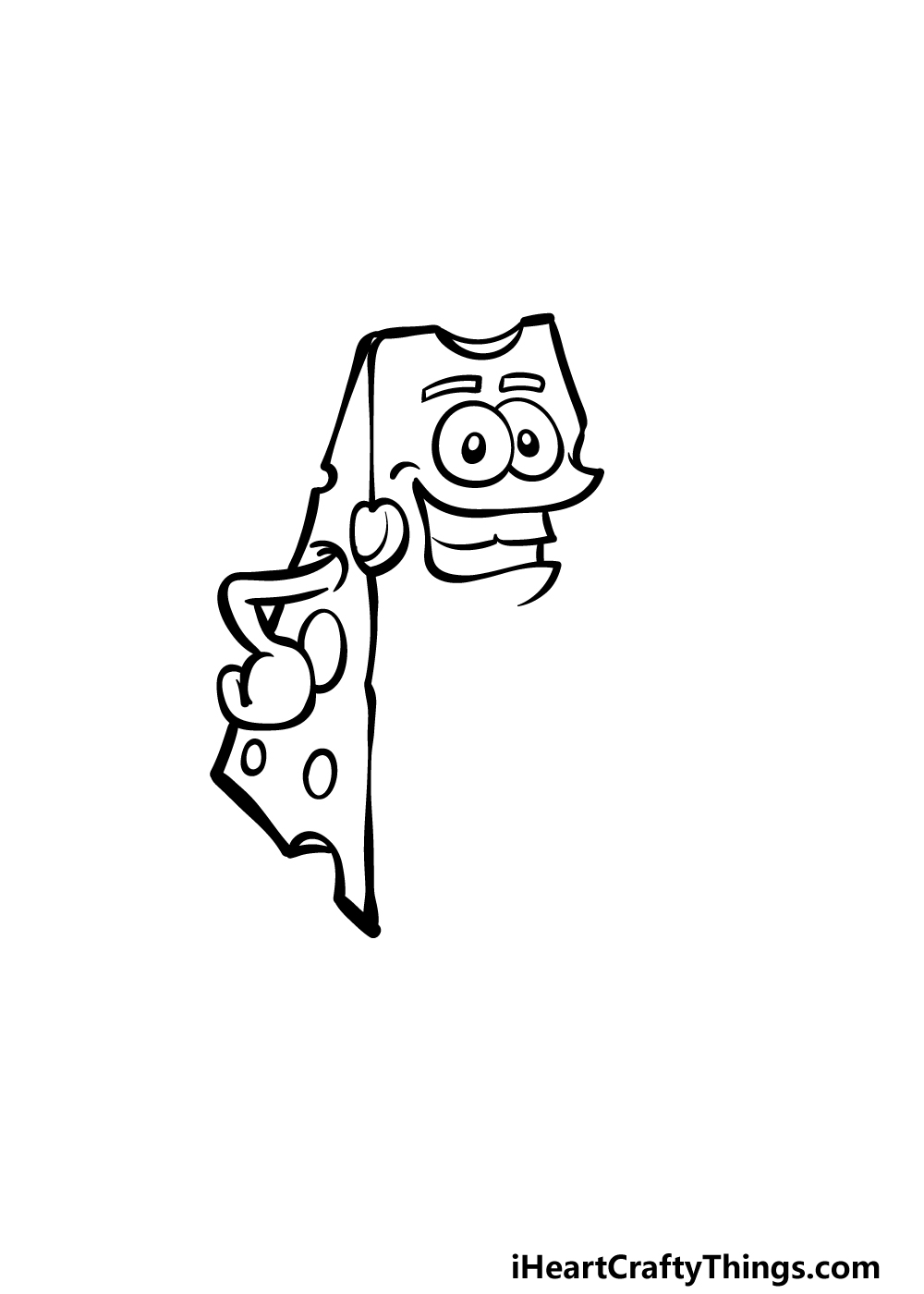 how to draw a cartoon cheese step 3