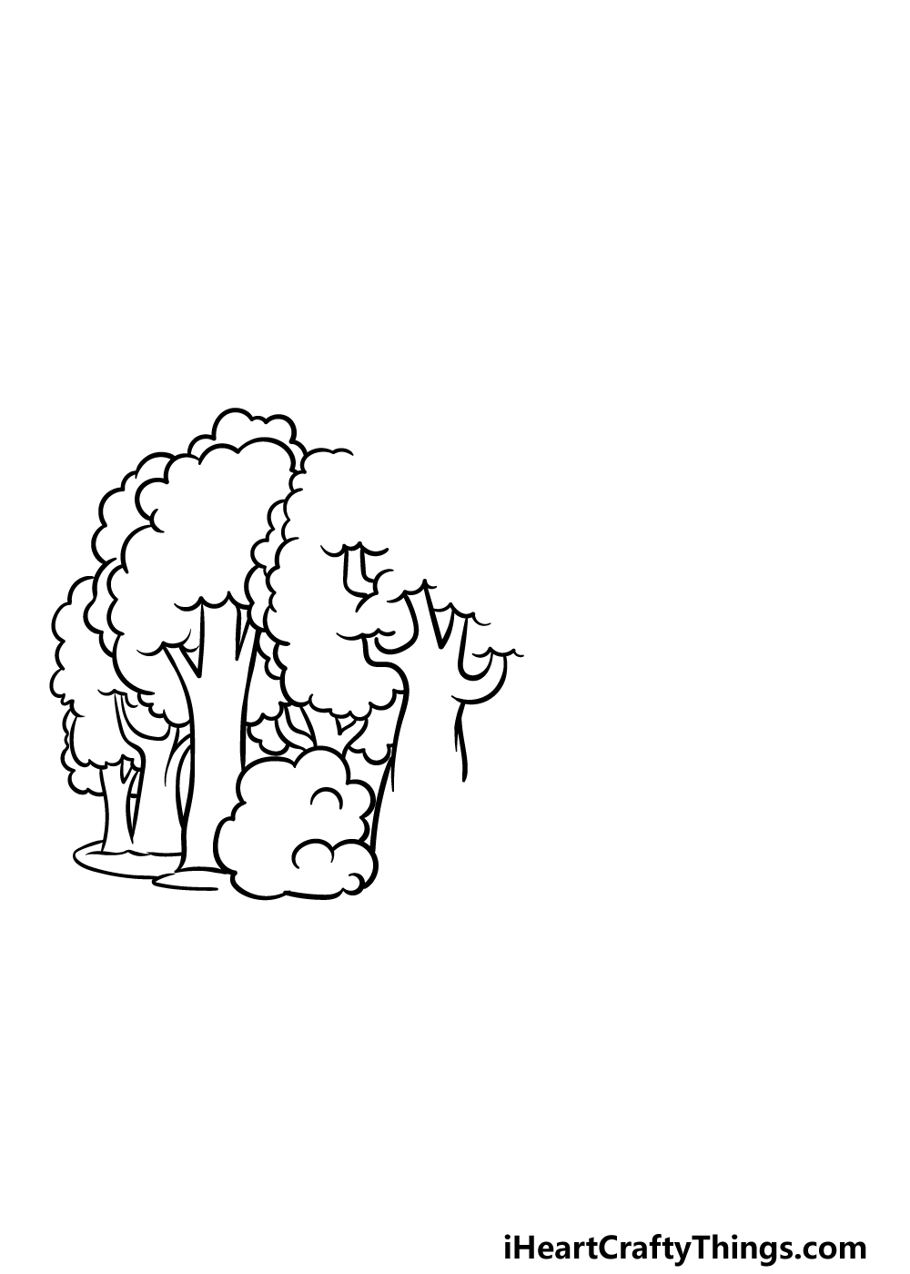 how to draw a cartoon forest step 3