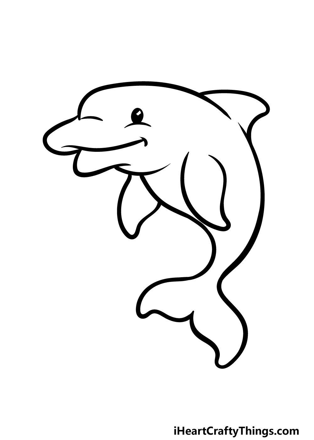 how to draw a cartoon dolphin step 4