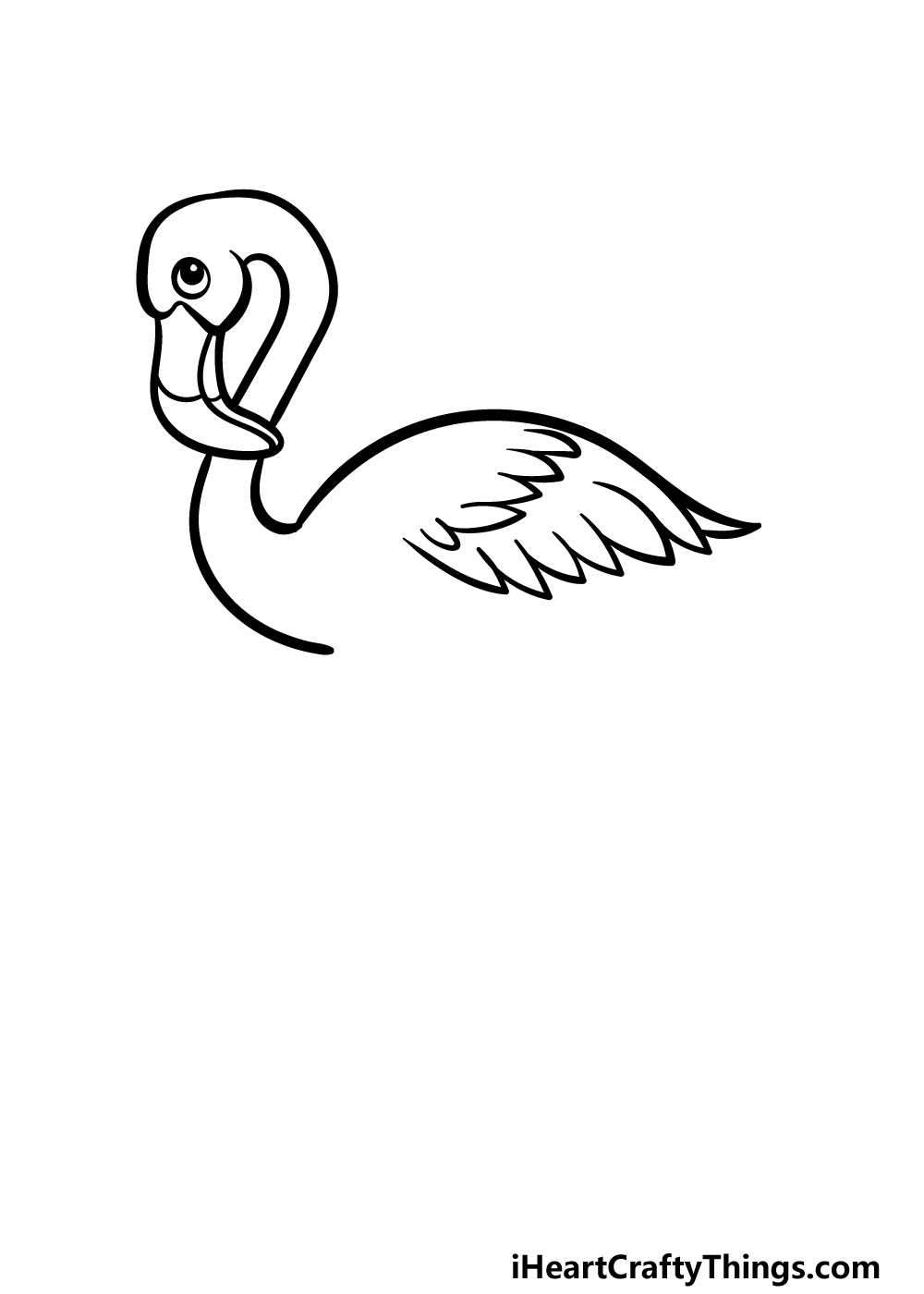 how to draw a cartoon flamingo step 4