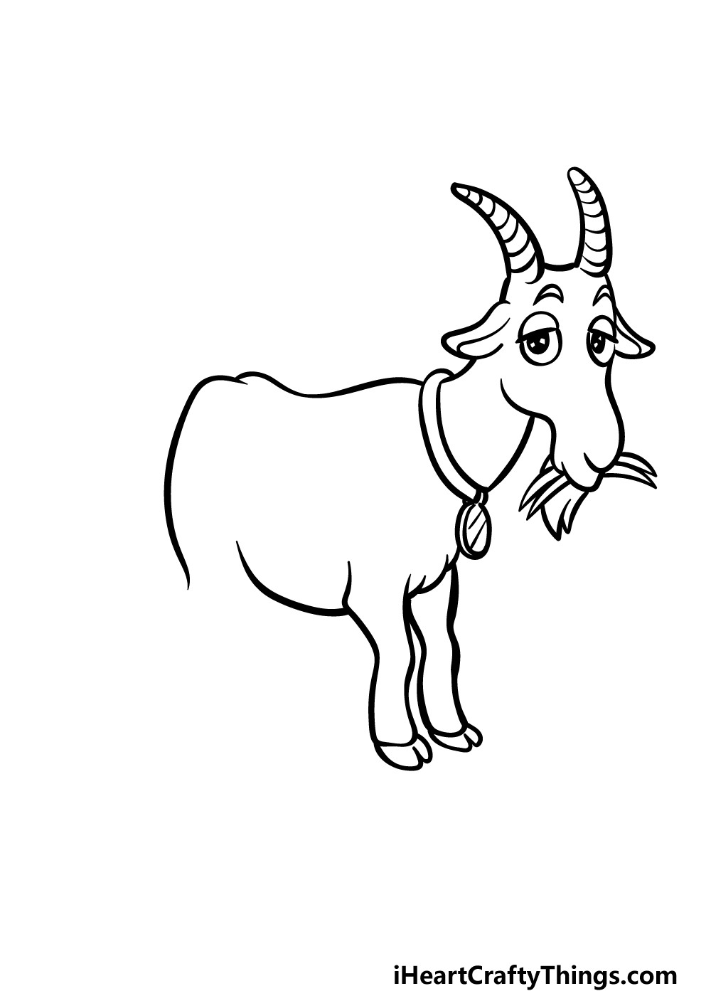 how to draw a cartoon goat step 4