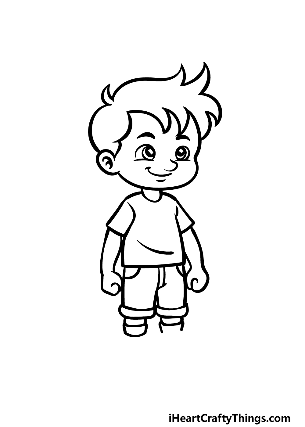 how to draw a cartoon boy step 4