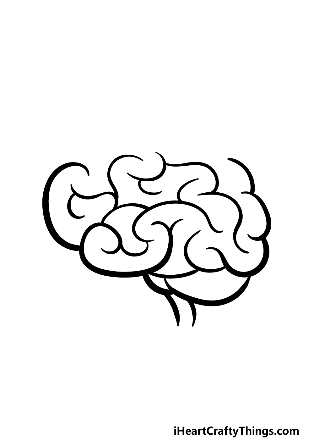 how to draw a cartoon brain step 4