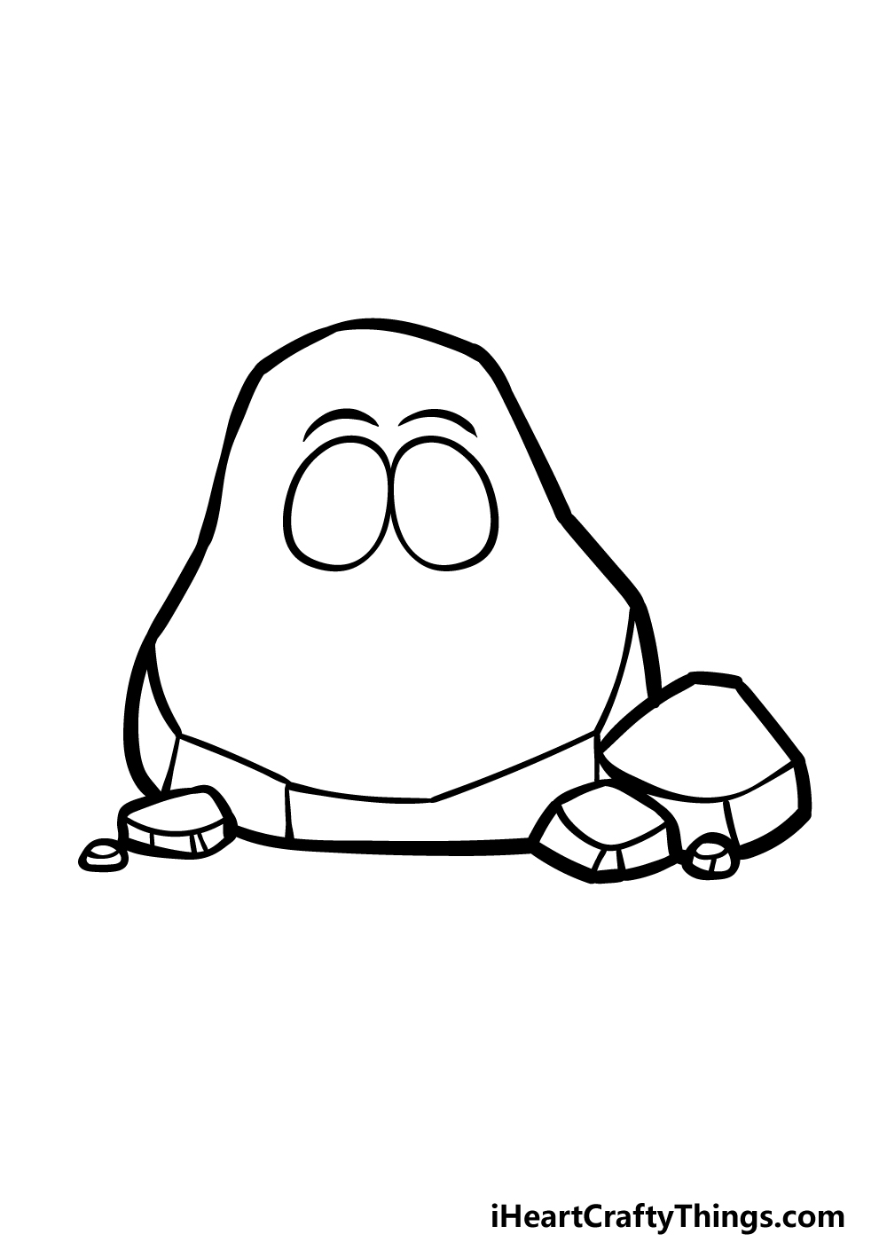 how to draw a cartoon rock step 4