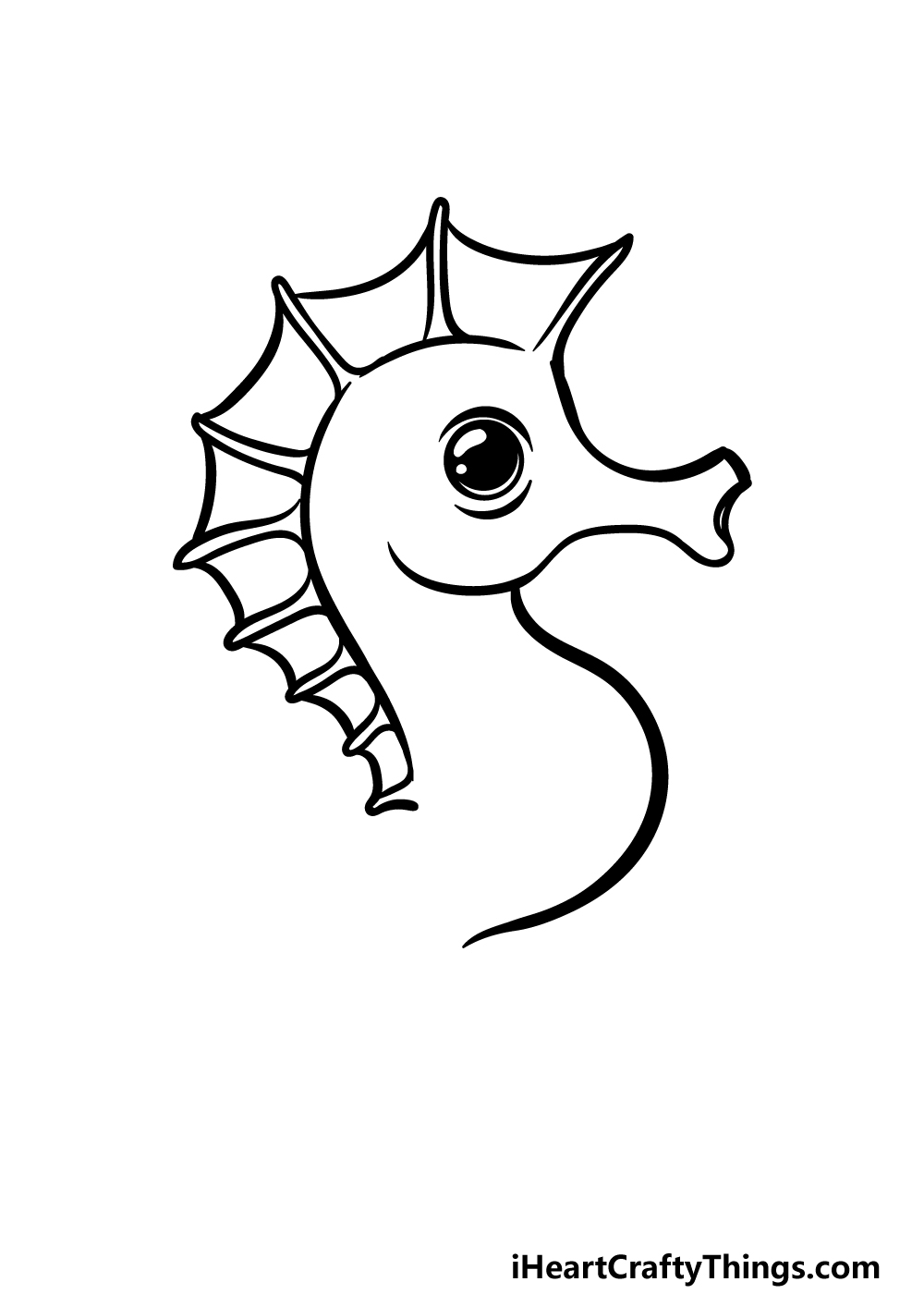 how to draw a cartoon seahorse step 4