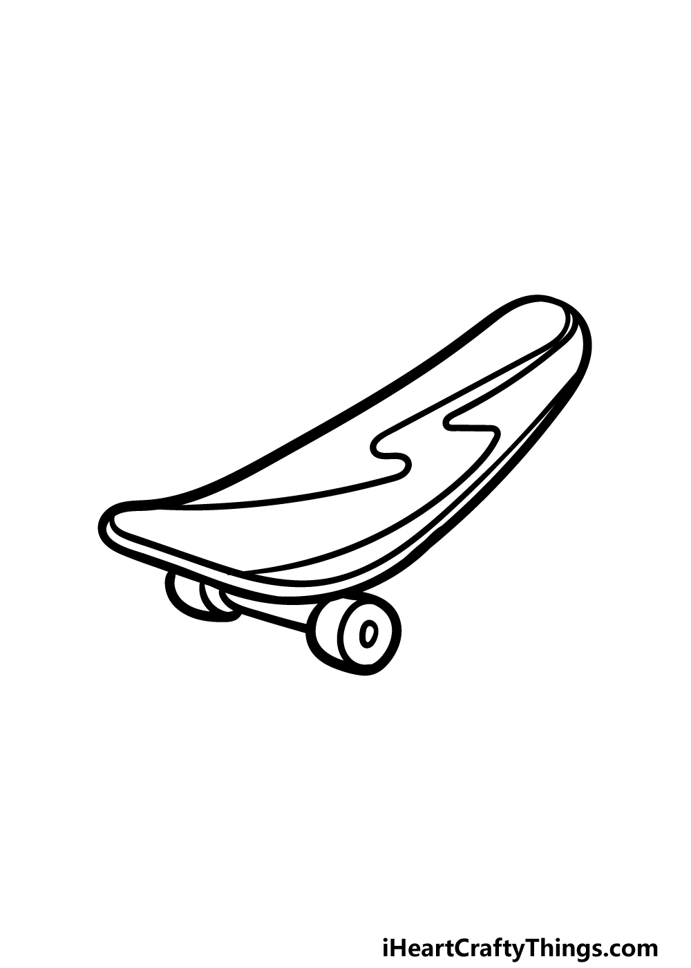 how to draw a cartoon skateboard step 4