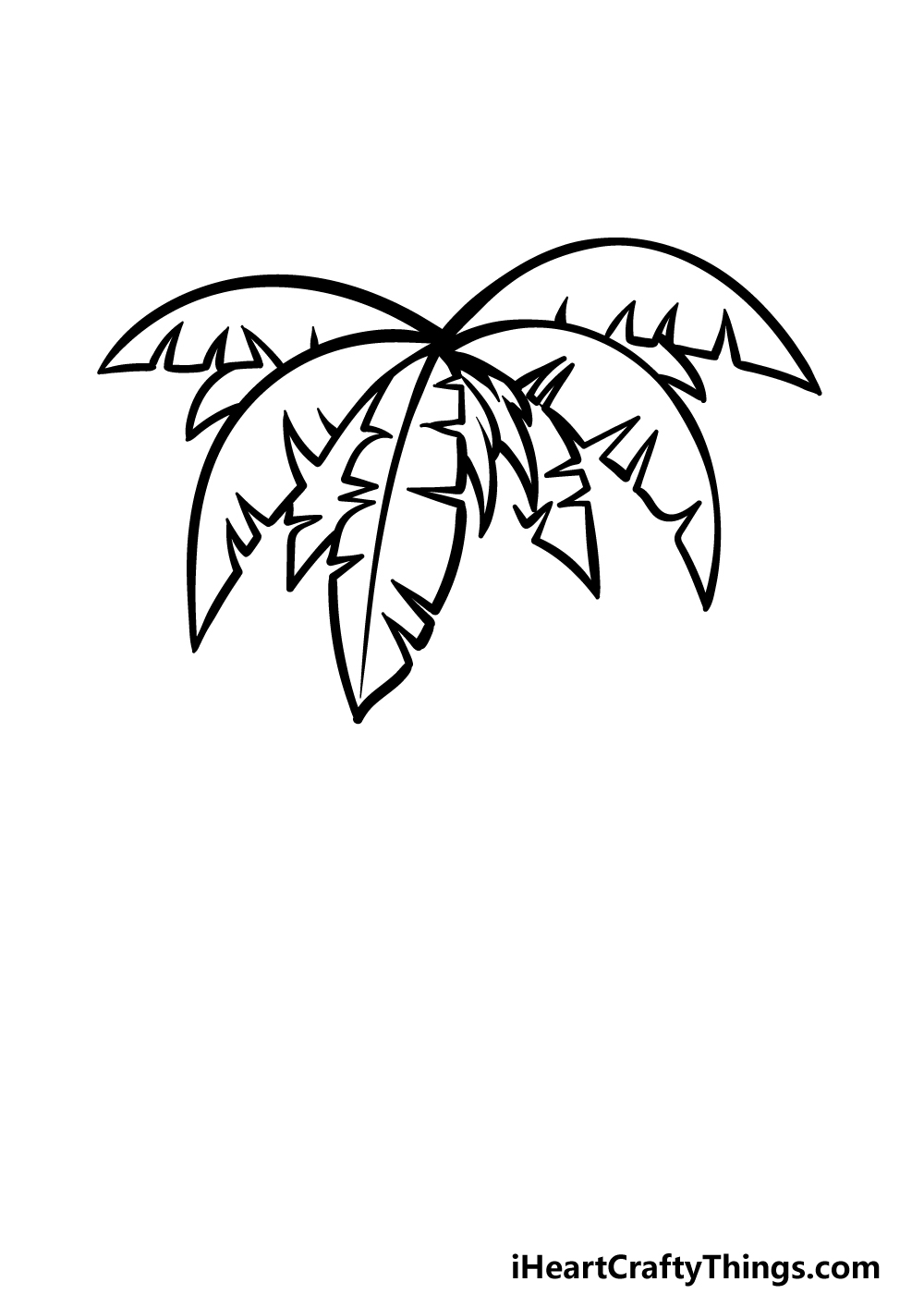 how to draw a cartoon palm tree step 4