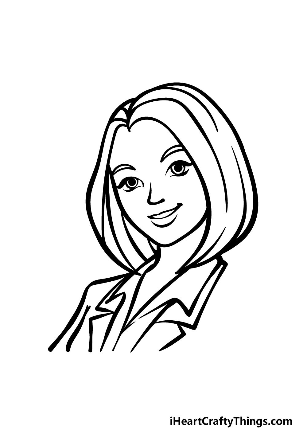 how to draw a cartoon woman step 4