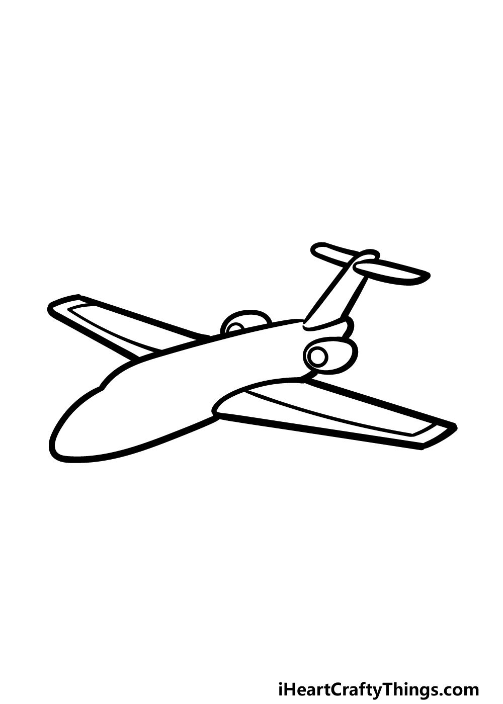 how to draw a cartoon airplane step 4