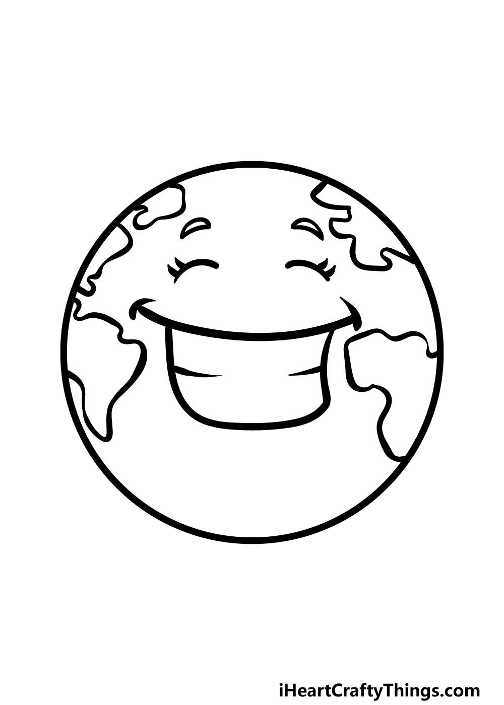 how to draw a cartoon world step 4