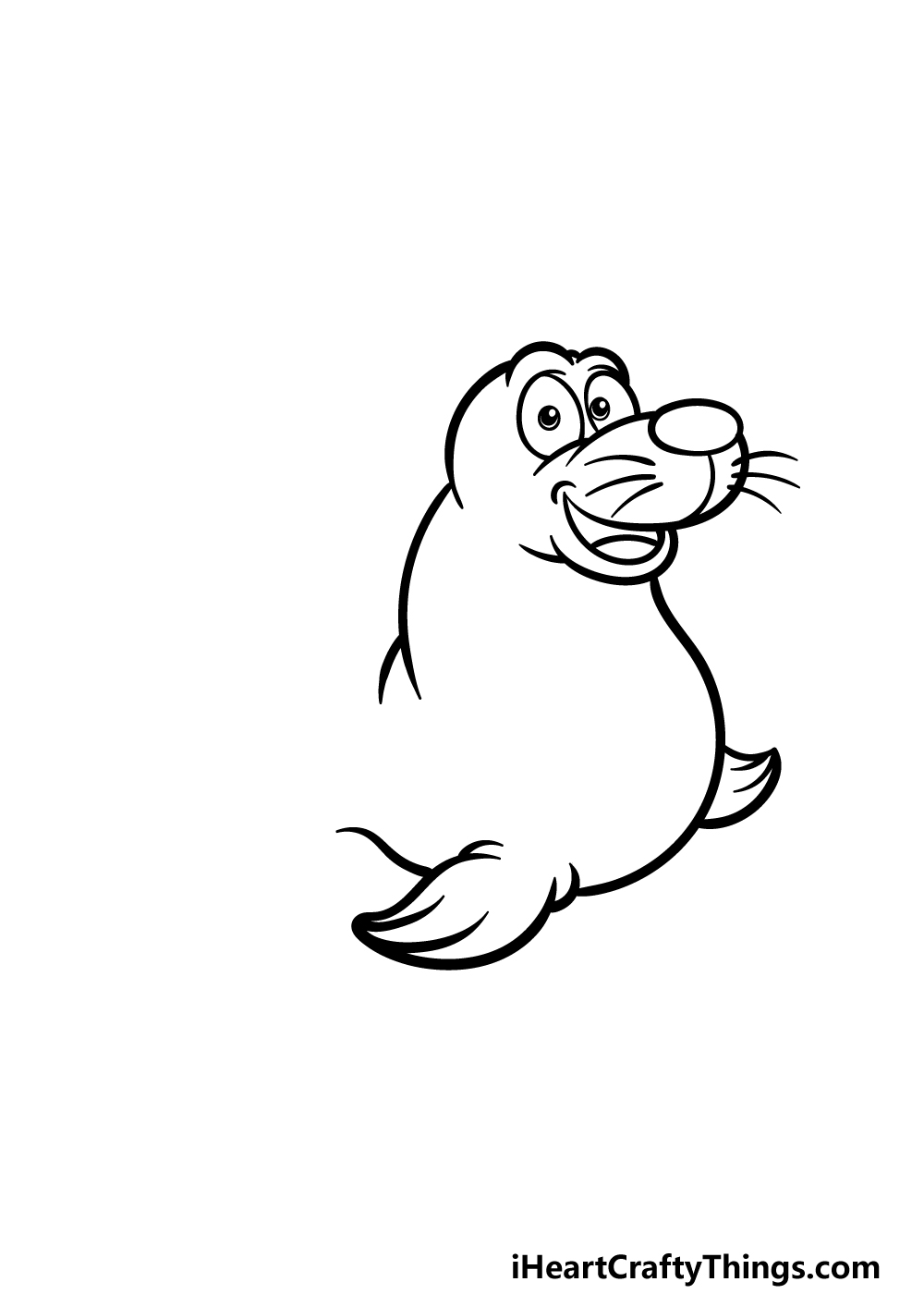 how to draw a cartoon seal step 4